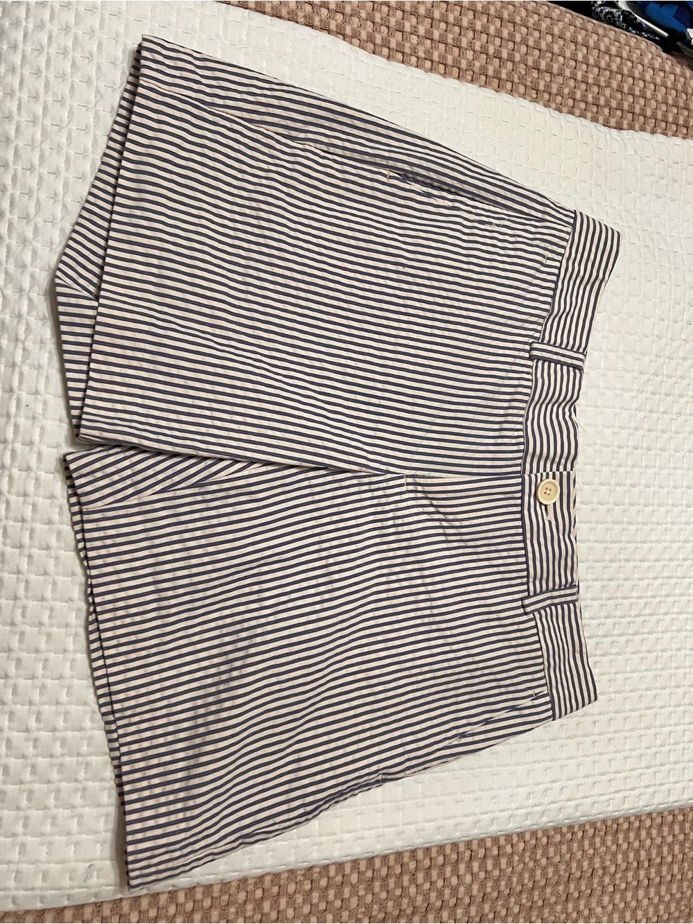 Banana Republic Navy and White Striped Shorts